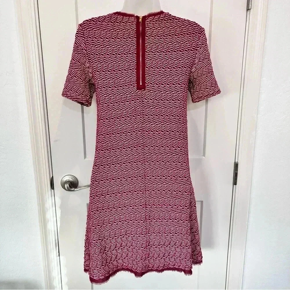 Anthropologie Maeve red and white striped dress perfect for Christmas Party